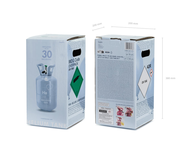 Heliumtank, maks 30 ballonger