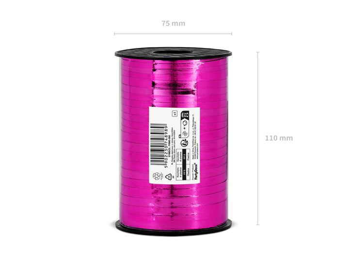 Gavebånd, mørk rosa, metallisk 5mm/225m