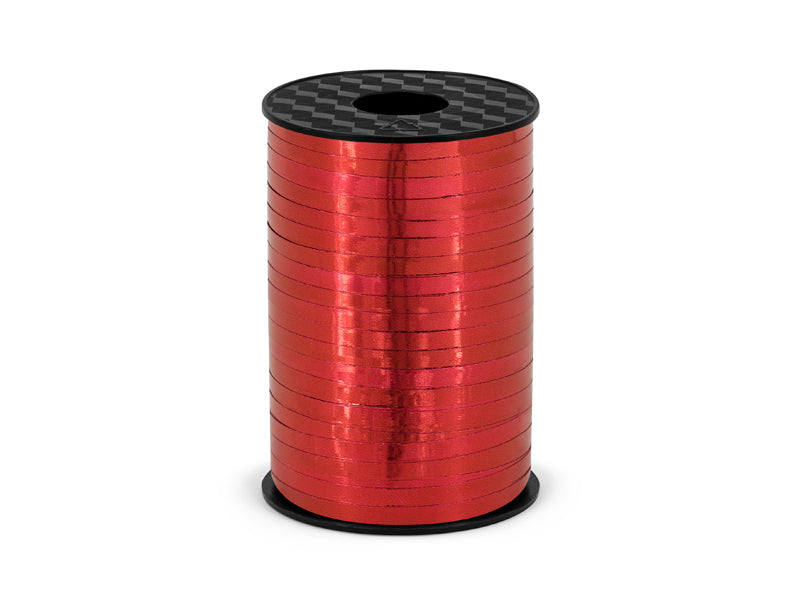 Gavebånd, rød, metallisk 5mm/225m