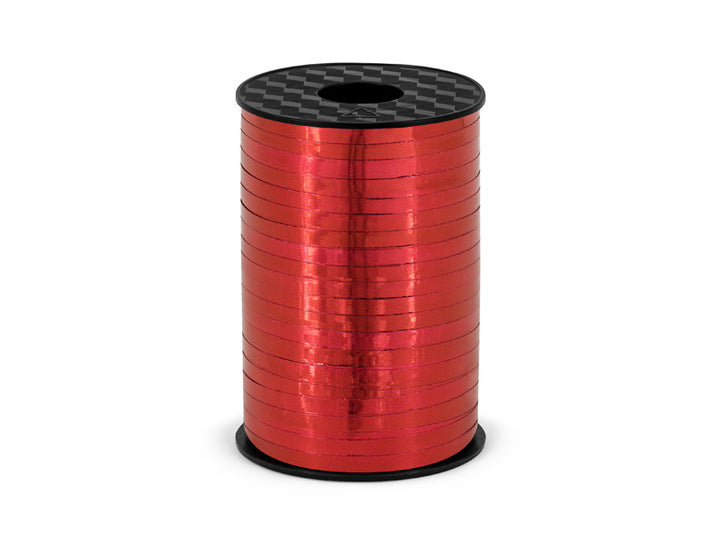 Gavebånd, rød, metallisk 5mm/225m
