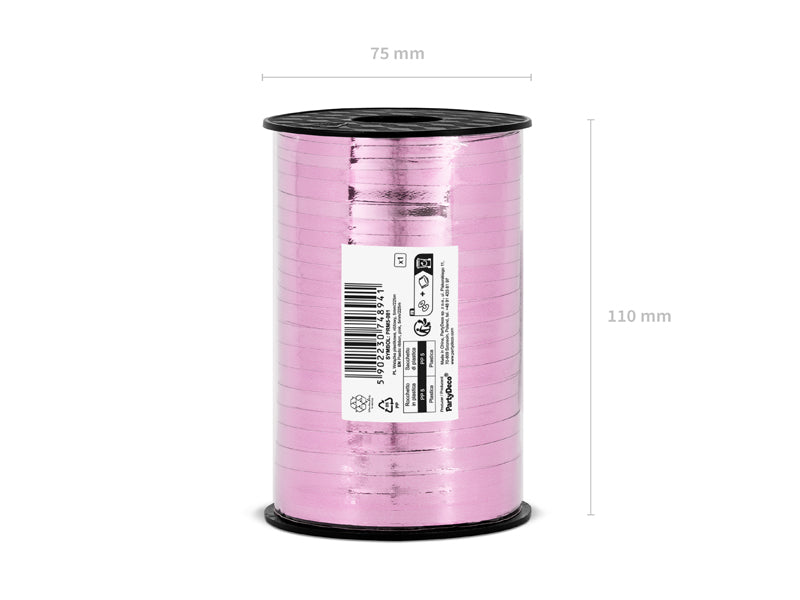 Gavebånd, rosa, metallisk 5mm/225m