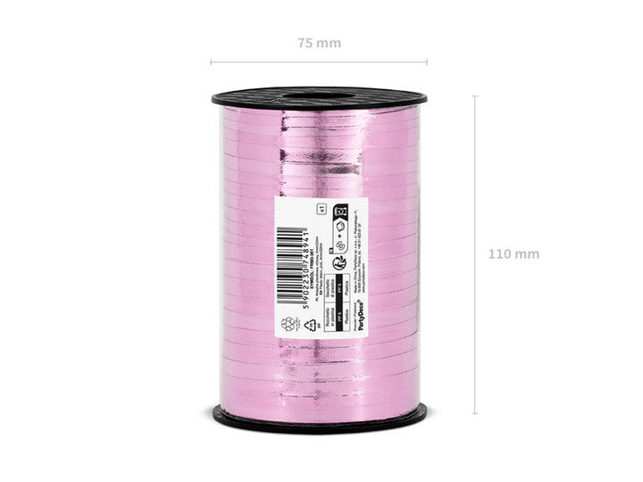 Gavebånd, rosa, metallisk 5mm/225m