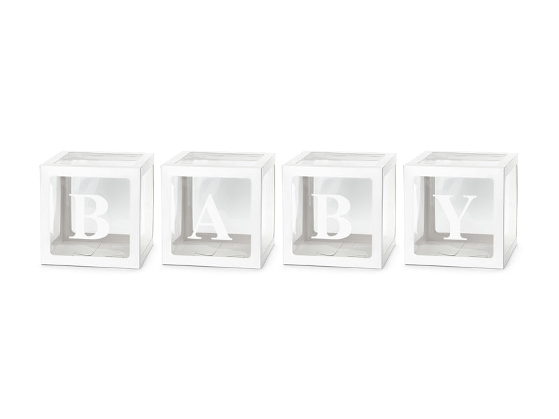 Ballongbokser - BABY, hvit (1 pakke / 4 stk.)