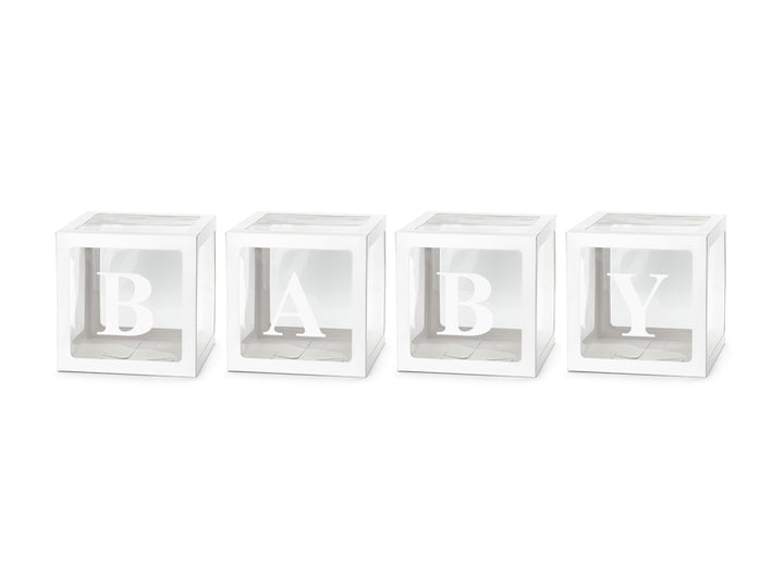 Ballongbokser - BABY, hvit (1 pakke / 4 stk.)