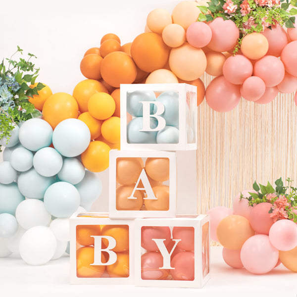 Ballongbokser - BABY, hvit (1 pakke / 4 stk.)