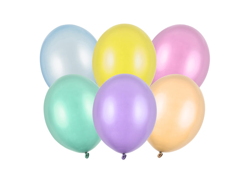 Lateksballonger, perlemor blandede farger, 23 cm, 10, 25, 50 el. 100 stk.