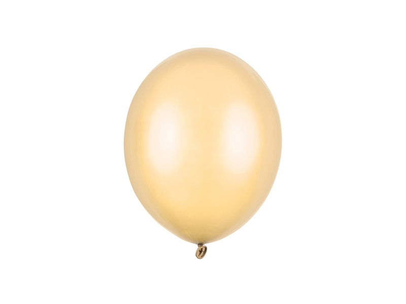Lateksballonger, lys oransje metallic, 23 cm, 10, 25, 50 el. 100 stk.