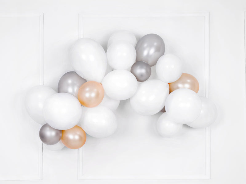 Lateksballonger, lys oransje metallic, 23 cm, 10, 25, 50 el. 100 stk.