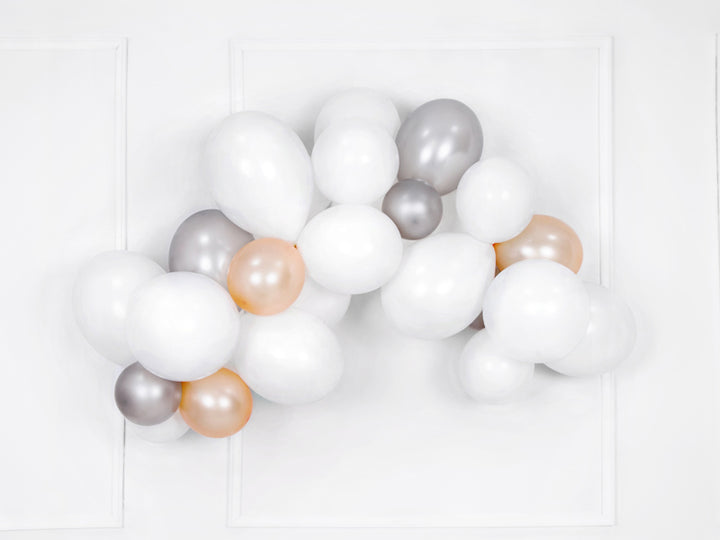Lateksballonger, lys oransje metallic, 23 cm, 10, 25, 50 el. 100 stk.