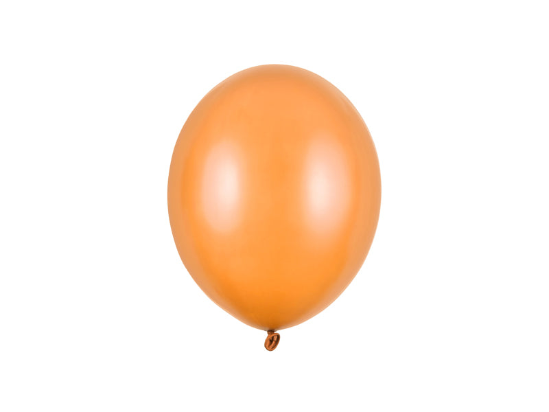 Lateksballonger, mandarin oransje metallic, 23 cm, 10, 25, 50 el. 100 stk.
