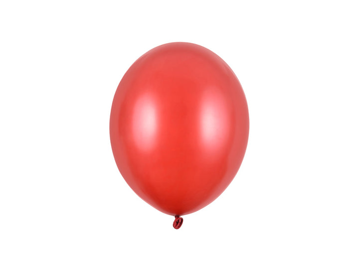 Lateksballonger, rød metallic, 23 cm, 10, 25, 50 el. 100 stk.