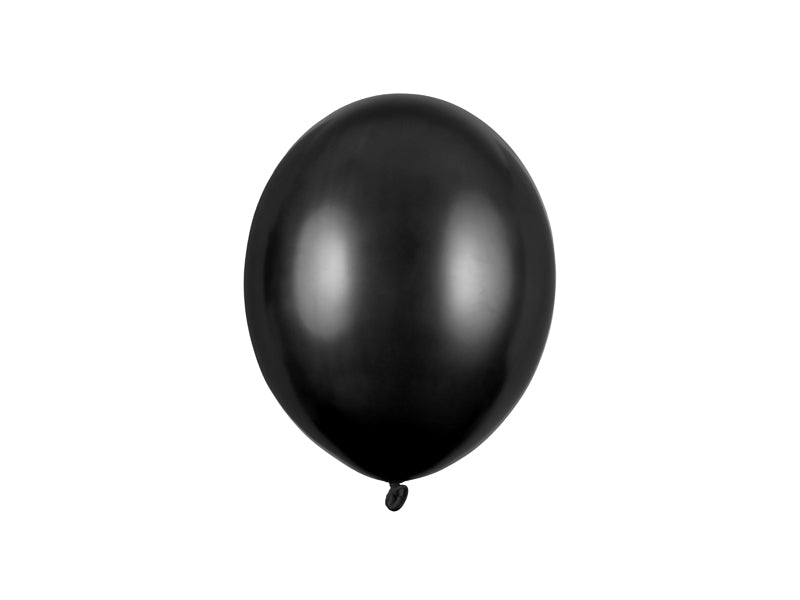 Lateksballonger, sort metallic, 23 cm, 10, 25, 50 el. 100 stk.