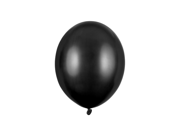 Lateksballonger, sort metallic, 23 cm, 10, 25, 50 el. 100 stk.