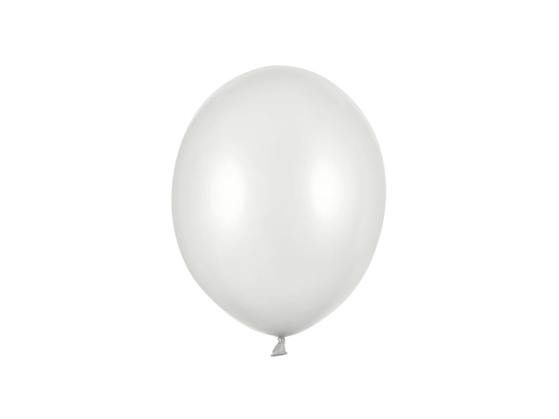 Lateksballonger, sølv metallic, 23 cm, 10, 25, 50 el. 100 stk.