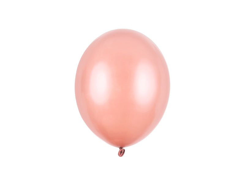 Lateksballonger, rosegull metallic, 23 cm, 10, 25, 50 el. 100 stk.
