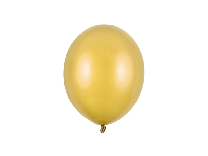 Lateksballonger, gull metallic, 23 cm, 10, 25, 50 el. 100 stk.