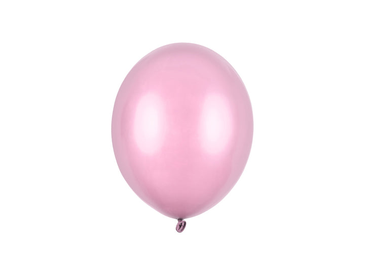 Lateksballonger, lyserosa metallic, 23 cm, 10, 25, 50 el. 100 stk.