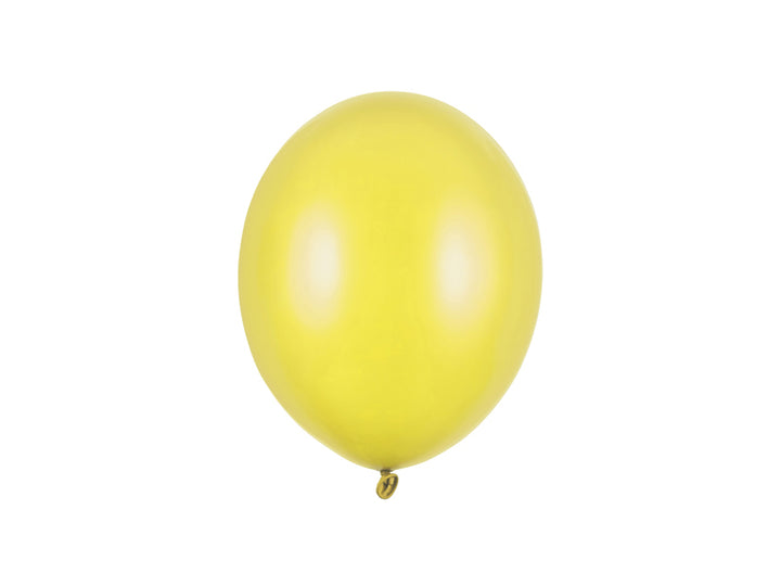 Lateksballonger, sitrongul metallic, 23 cm, 10, 25, 50 el. 100 stk.