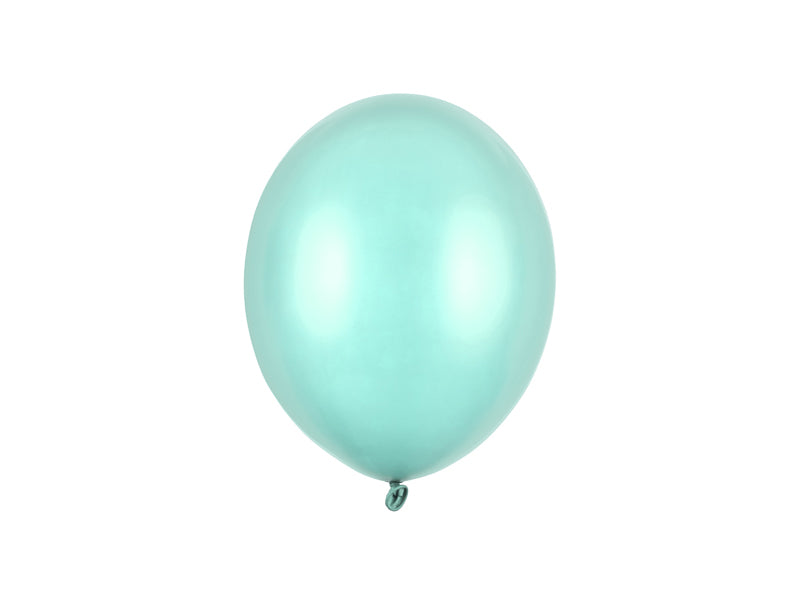 Lateksballonger, metallic mintgrønn, 23 cm, 10, 25, 50 el. 100 stk.