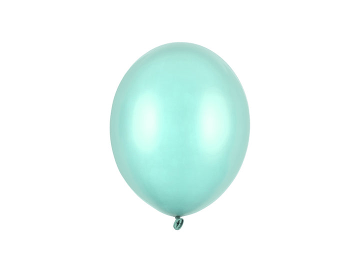 Lateksballonger, metallic mintgrønn, 23 cm, 10, 25, 50 el. 100 stk.