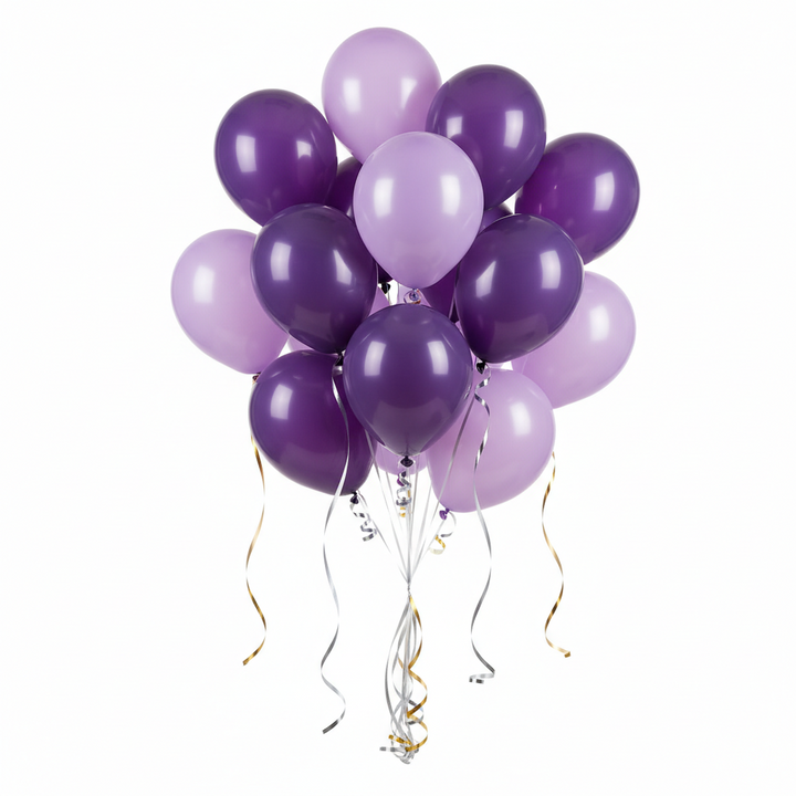 Lateksballonger, lilla metallic, 23 cm, 10, 25, 50 el. 100 stk.